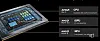 Grafisk illustrasjon av AMD-brikke med markerte CPU-, GPU- og NPU-deler på svart bakgrunn.