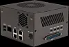 Kompakt AAEON CEXD-INTRBL datamodul vist bakfra med flere porter og tilkoblinger.